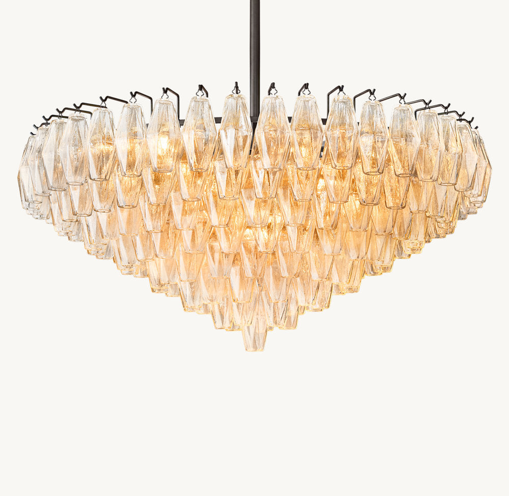CHIARA CLEAR GLASS TIERED ROUND CHANDELIER 37"