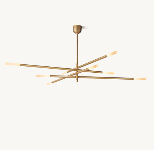 ROUSSEAU 8-LIGHT MOBILE ETCHED ROD CHANDELIER