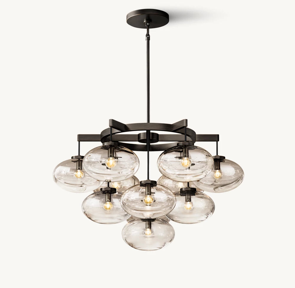 Cabrete Clear Glass Round Chandelier 36"