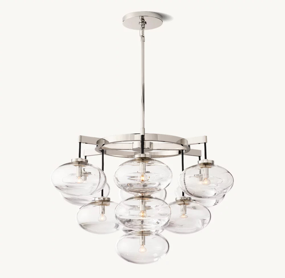 Cabrete Clear Glass Round Chandelier 36"