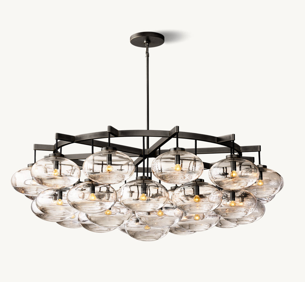 CABRETTE CLEAR GLASS ROUND CHANDELIER 60"
