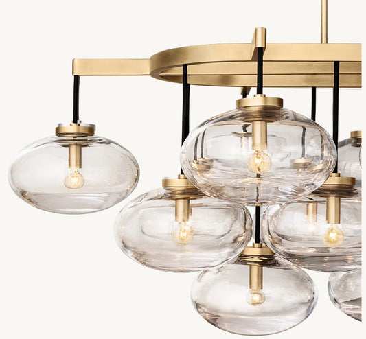 CABRETTE CLEAR GLASS LINEAR CHANDELIER 72"