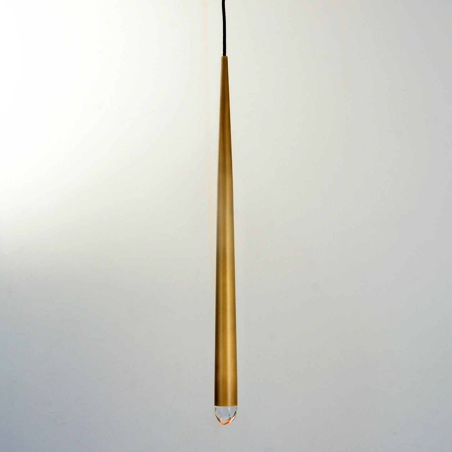 Arrow Crystal Large Pendant Brass