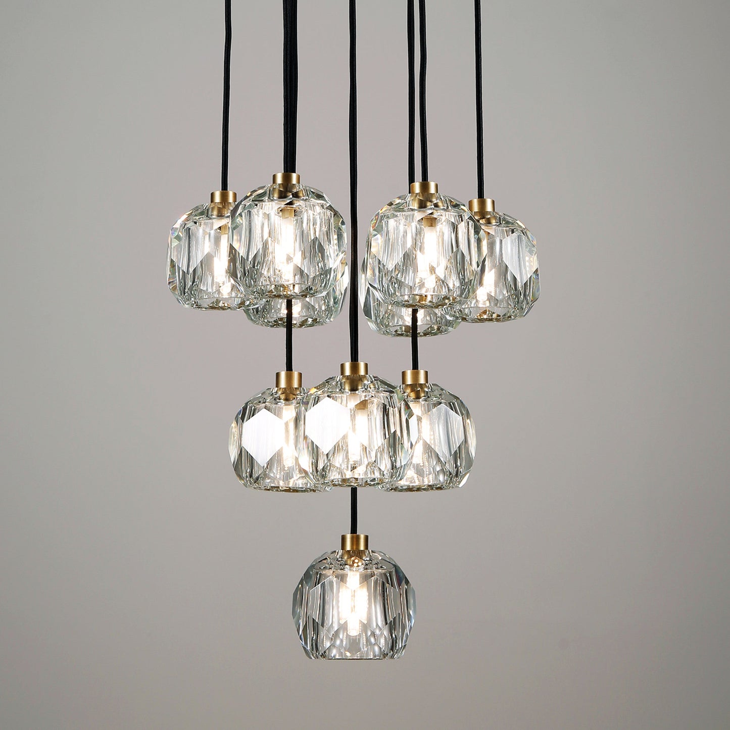 Balle Be Crystal Ball Pendant 10 Lights Brass