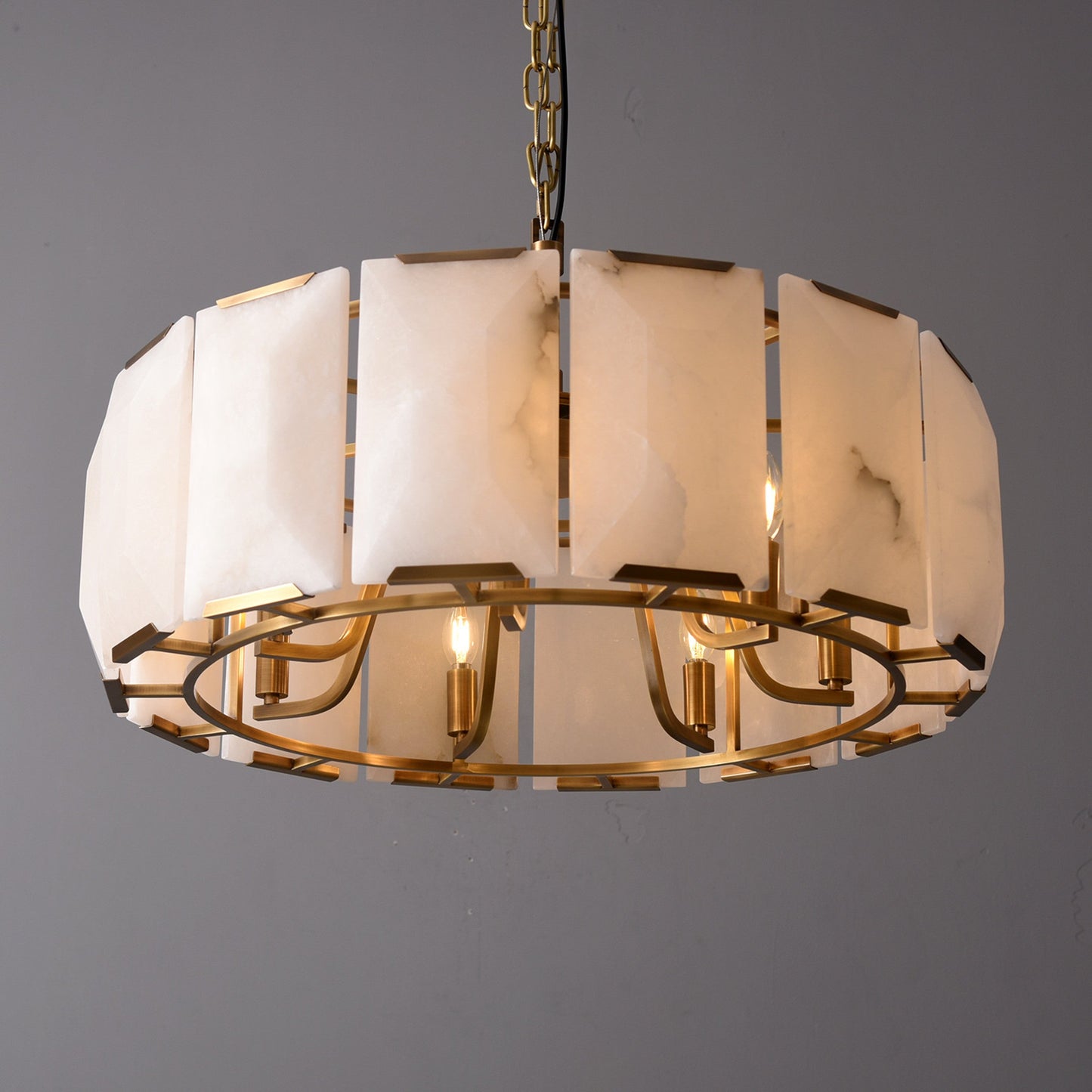 Harris Alabaster Round Chandelier 30"