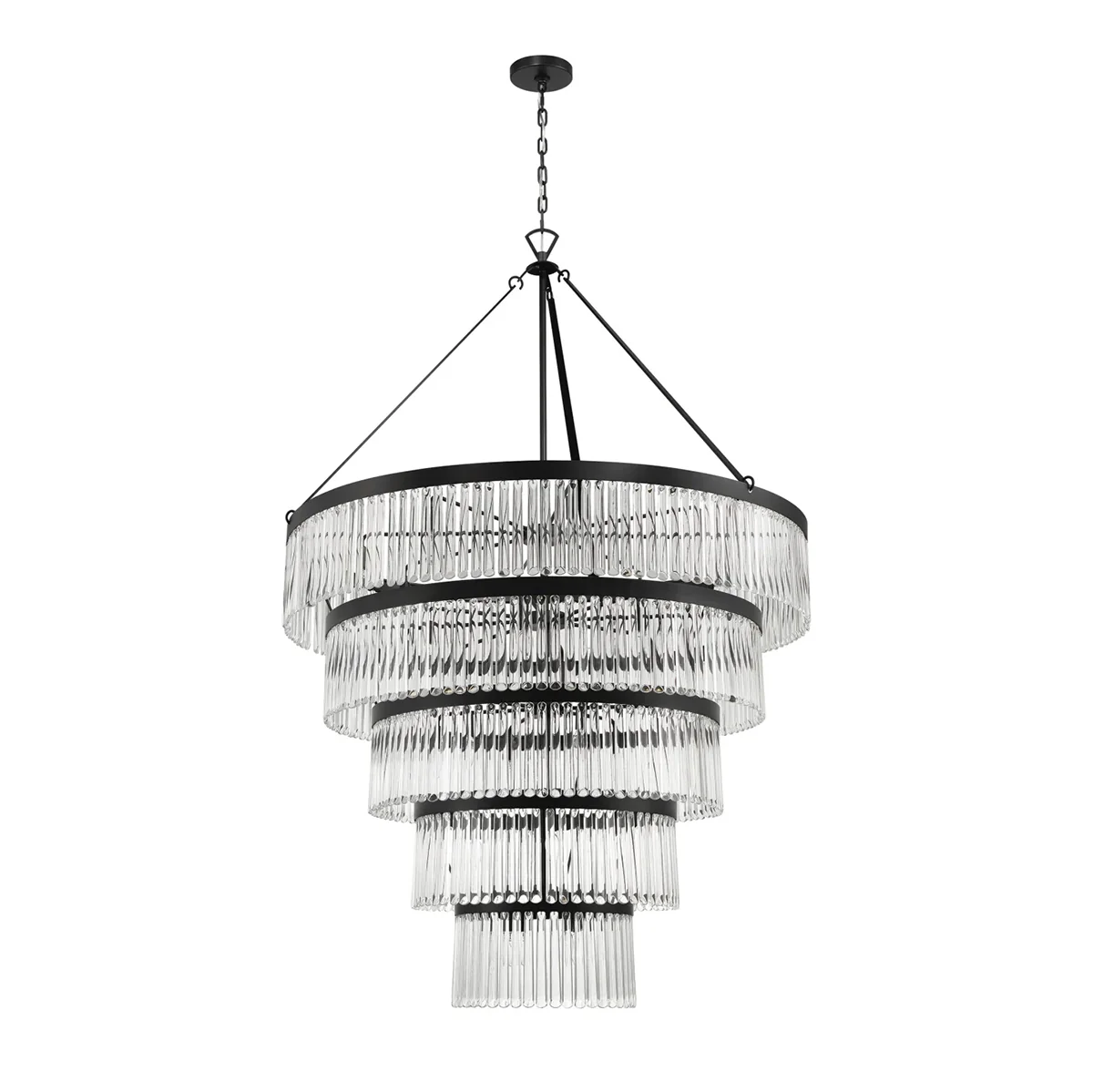 Emilie Crystal Waterfall 5-Tier Chandelier 30 Light 48"W