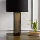 Adrano Table Lamp in Gold with Black Shade