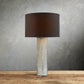 Adrano Table Lamp in Silver with Black Shade