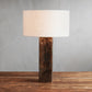 Adrano Table Lamp in Copper with Natural Shade