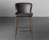 Kirsten Faux Counter Stool in Carbon Leather