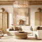 LATTICE CLEAR GLASS ROUND CHANDELIER 48"