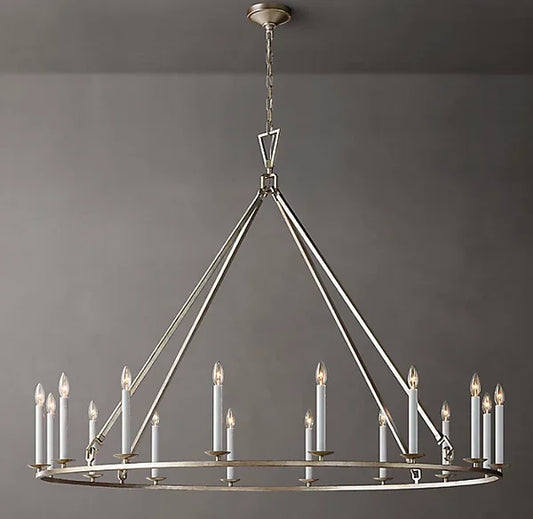 19TH C. ENGLISH OPENWORK ROUND CHANDELIER 50"