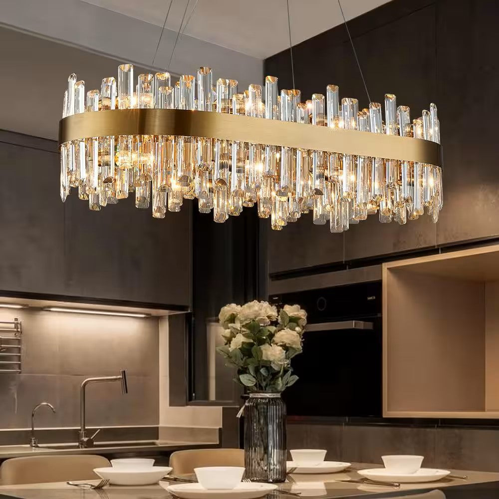 Lam Crystal Oval Chandelier