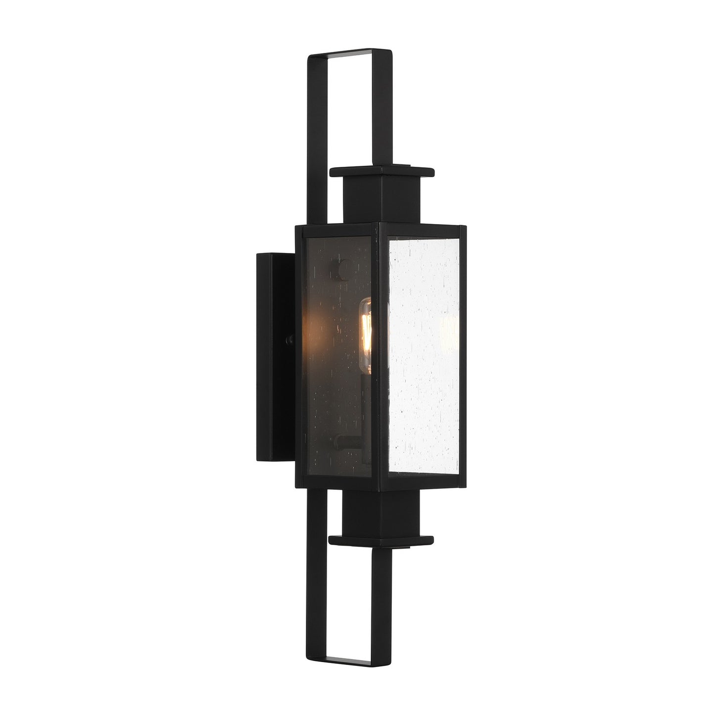 One Light Outdoor Wall Lantern in Matte Black