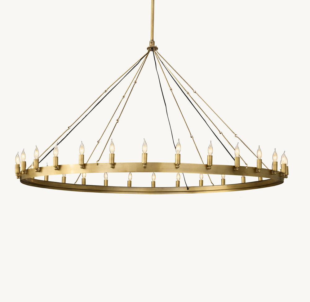 CAMINO VINTAGE CANDELABRA ROUND CHANDELIER 63"