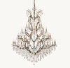 19TH C. ROCOCO IRON & CRYSTAL ROUND CHANDELIER 60"