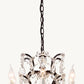19TH C. ROCOCO IRON & CRYSTAL ROUND CHANDELIER 18"