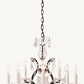 19TH C. ROCOCO IRON & CRYSTAL ROUND CHANDELIER 28"