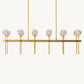 BOULE DE CRISTAL CLEAR GLASS DOUBLE LINEAR CHANDELIER 60"