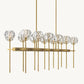 BOULE DE CRISTAL CLEAR GLASS DOUBLE LINEAR CHANDELIER 60"