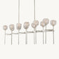 BOULE DE CRISTAL CLEAR GLASS DOUBLE LINEAR CHANDELIER 60"