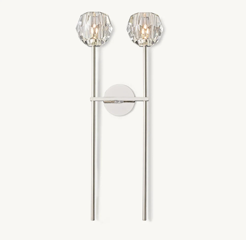 BOULE DE CRISTAL SMOKE GLASS GRAND SCONCE