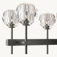 BOULE DE CRISTAL CLEAR GLASS DOUBLE LINEAR CHANDELIER 60"