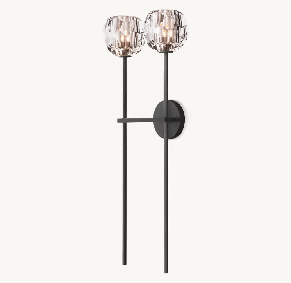 BOULE DE CRISTAL SMOKE GLASS GRAND SCONCE