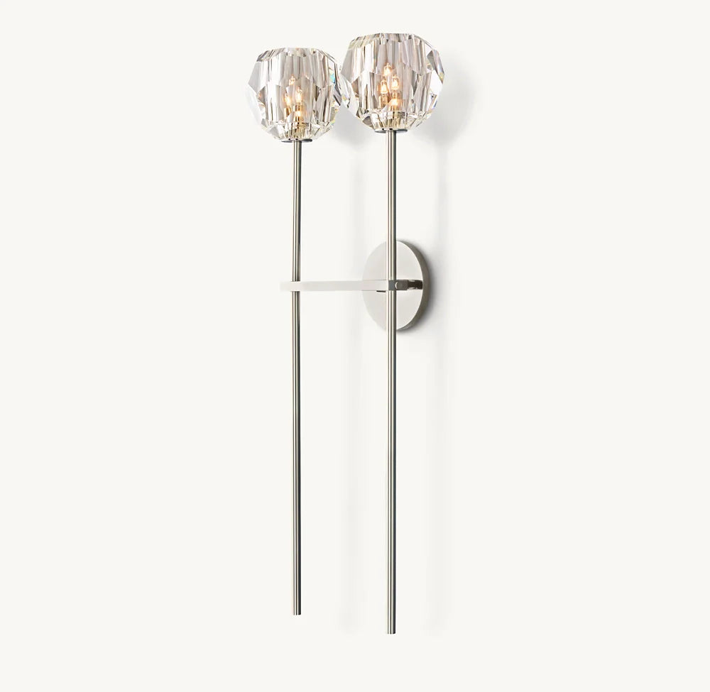 BOULE DE CRISTAL SMOKE GLASS GRAND SCONCE