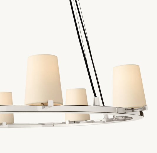 PAUILLAC FABRIC SHADE ROUND CHANDELIER 48"