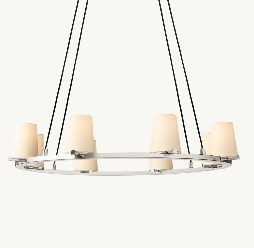 PAUILLAC FABRIC SHADE ROUND CHANDELIER 36"