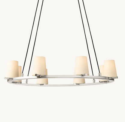 PAUILLAC FABRIC SHADE ROUND CHANDELIER 36"