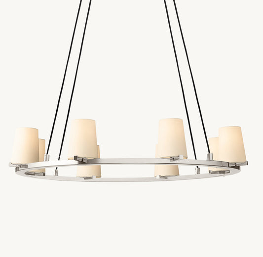 PAUILLAC FABRIC SHADE ROUND CHANDELIER 36"