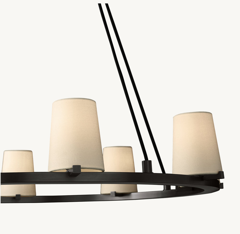 PAUILLAC FABRIC SHADE ROUND CHANDELIER 36"