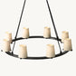 PAUILLAC FABRIC SHADE ROUND CHANDELIER 36"