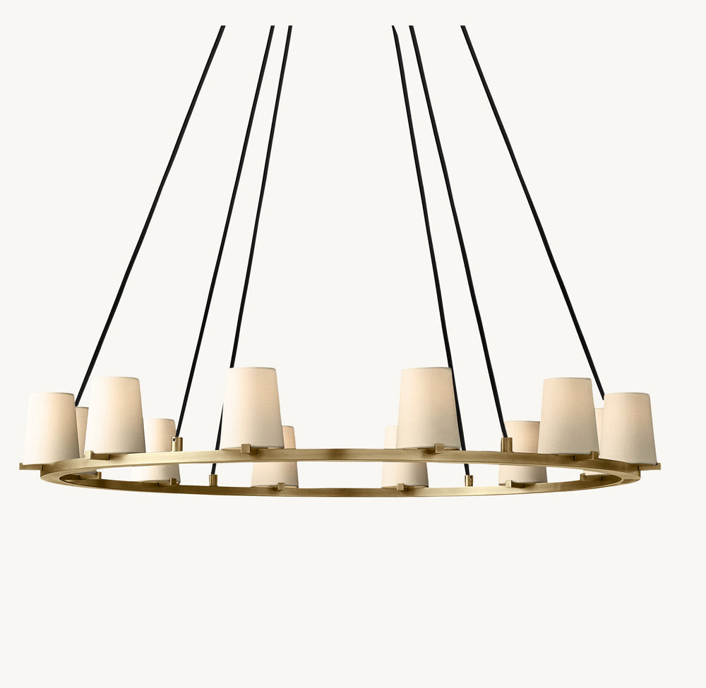 PAUILLAC FABRIC SHADE ROUND CHANDELIER 48"