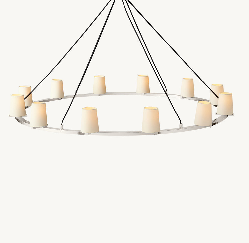 PAUILLAC FABRIC SHADE ROUND CHANDELIER 60"