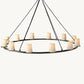 PAUILLAC FABRIC SHADE ROUND CHANDELIER 60"