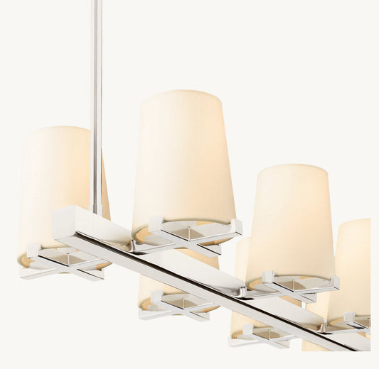 PAUILLAC FABRIC SHADE LINEAR CHANDELIER 49"