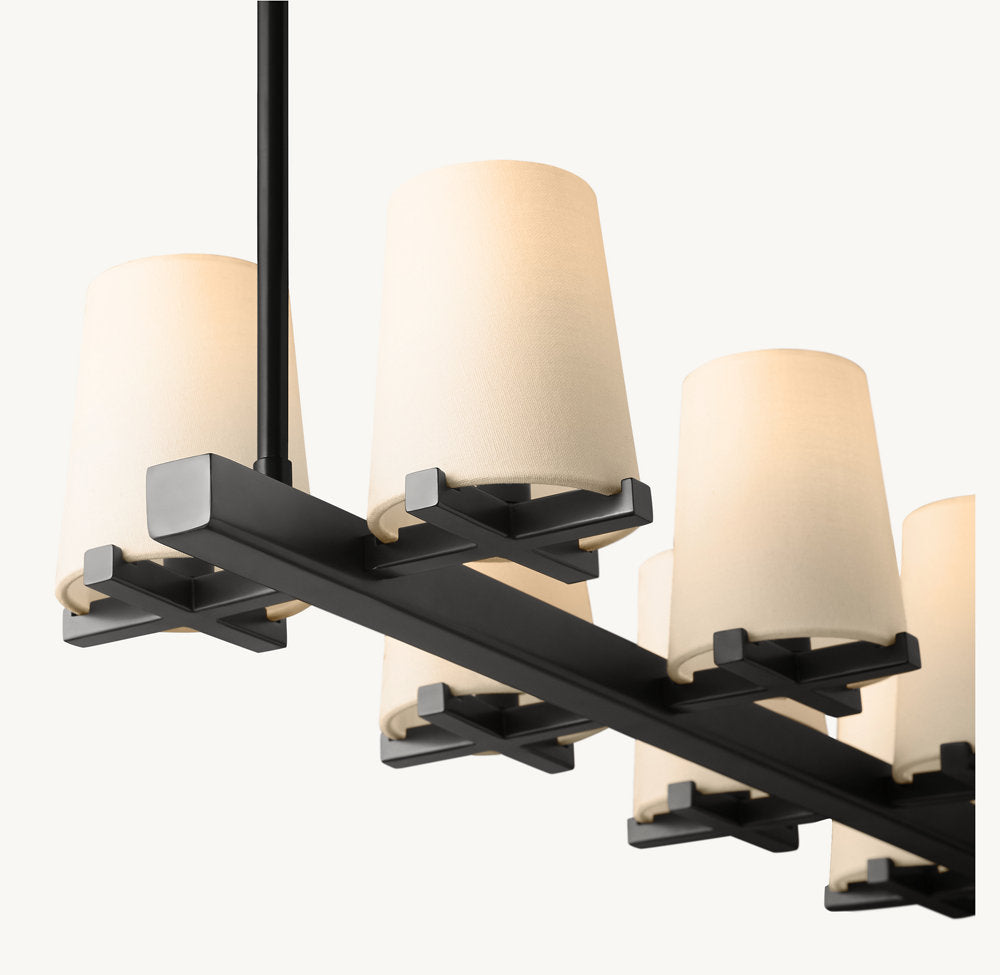 PAUILLAC FABRIC SHADE LINEAR CHANDELIER 60"