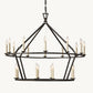 19TH C. ENGLISH OPENWORK TWO-TIER ROUND CHANDELIER 40"