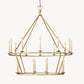 19TH C. ENGLISH OPENWORK TWO-TIER ROUND CHANDELIER 50"
