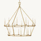 19TH C. ENGLISH OPENWORK TWO-TIER ROUND CHANDELIER 50"
