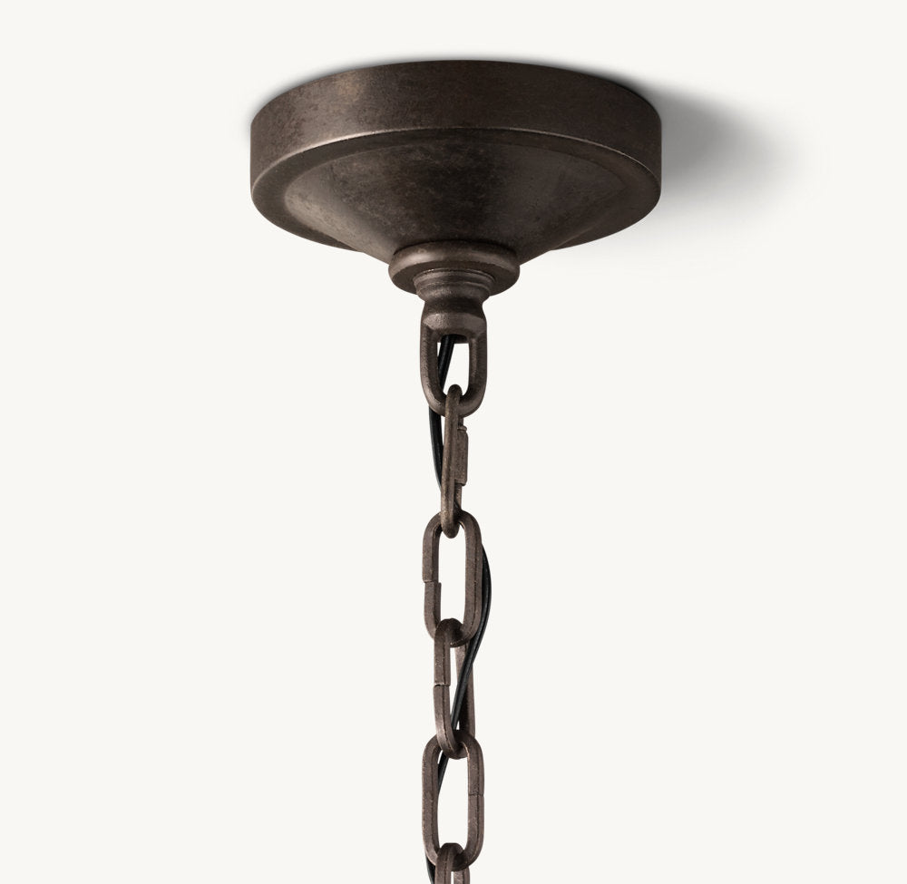 19TH C. ENGLISH OPENWORK TWO-TIER ROUND CHANDELIER 40"