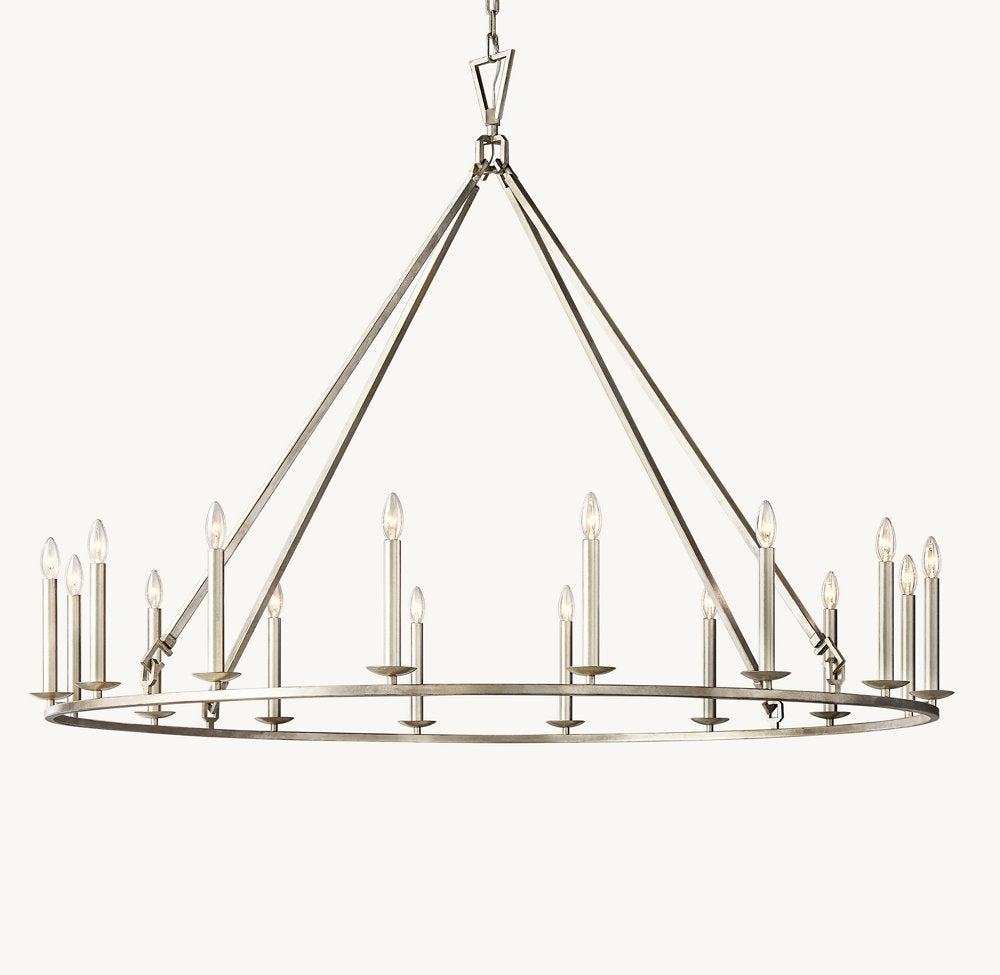 19TH C. ENGLISH OPENWORK ROUND CHANDELIER 72"