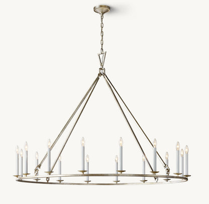 19TH C. ENGLISH OPENWORK ROUND CHANDELIER 72"