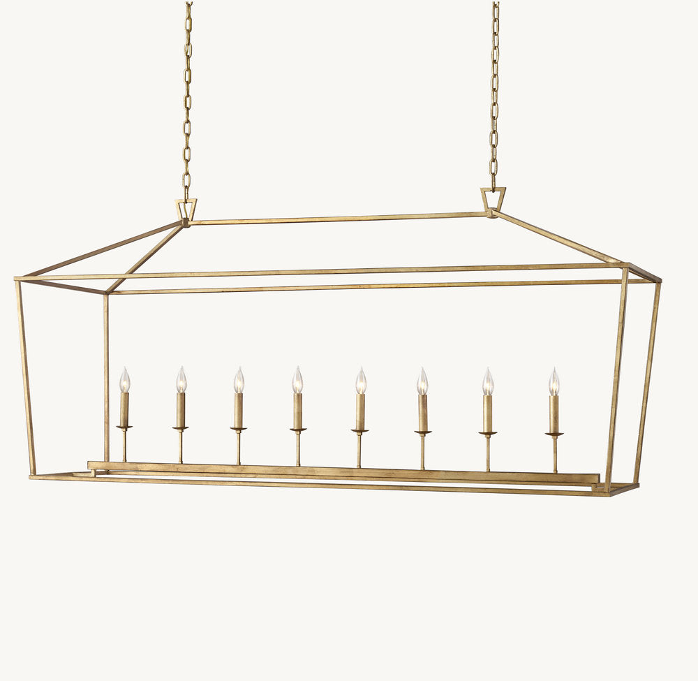 19TH C. ENGLISH OPENWORK RECTANGULAR CHANDELIER 72"