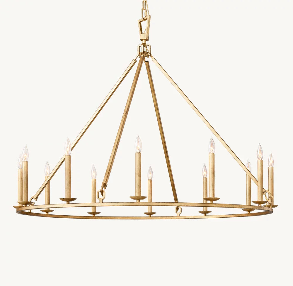 19TH C. ENGLISH OPENWORK ROUND CHANDELIER 50"