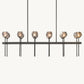 BOULE DE CRISTAL SMOKE GLASS DOUBLE LINEAR CHANDELIER 60"