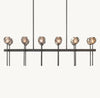 BOULE DE CRISTAL SMOKE GLASS DOUBLE LINEAR CHANDELIER 60"